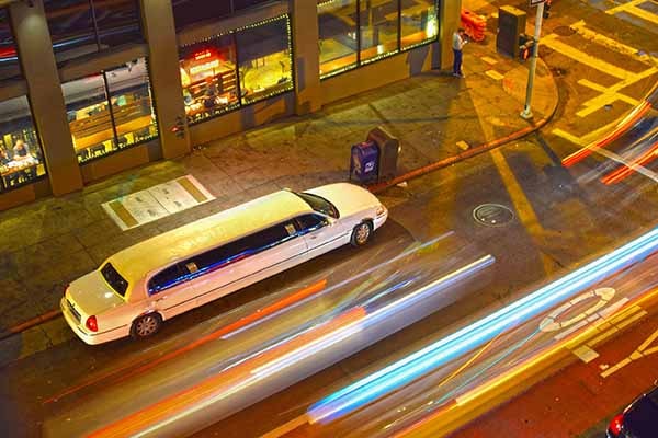 Limo Service Wood Dale at night